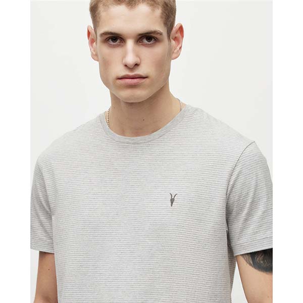 Allsaints Australia Mens Elliot Crew T-Shirt Grey/White AU09-317